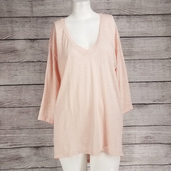 Leith Tops - NEW Leith L V-neck Casual Tee Tunic Top 3/4 sleeve